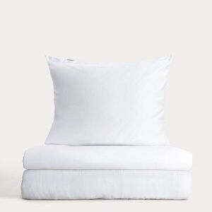 Imagine Lenjerie de pat King Size, Bamsa, Homla, 200x220 cm, 3 piese, satin de bambus, alb