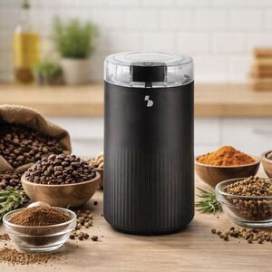 Imagine Rasnita electrica de cafea si condimente, Beper, 200W, 9.5x17.8 cm, negru