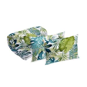 Imagine Set Alcam 2 perne microfibra 50x70 cm si pilota matlasata 180x200 cm, Jungle