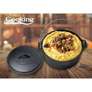 Imagine Ceaun cu capac Cooking by Heinner, 5.3L, 31x10 cm, fonta pura, negru