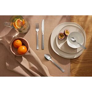 Imagine Set tacamuri 24 piese Linen, Amefa, 6 persoane, inox 18/0, argintiu