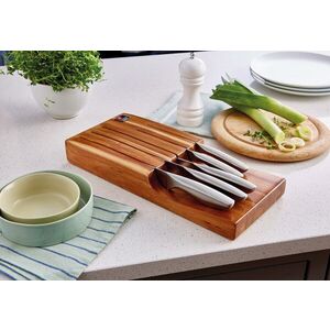 Imagine Set 5 cutite si suport in sertar Forme, Richardson Sheffield, 39x17 cm, inox 13/0, argintiu/natur