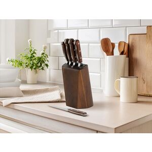 Imagine Set 5 cutite si suport Virtuose, Richardson Sheffield, 14x22 cm, inox 13/0, maro