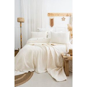 Imagine Set cuvertura de pat dubla 3 piese, L'essentiel Maison, Janna, Bumbac, Crem