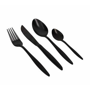 Imagine Set tacamuri 16 piese, Stretch Black, Brandani, inox, negru