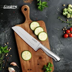 Imagine Cutit Santoku Stone Chef, Cooking by Heinner, 18 cm, inox, argintiu
