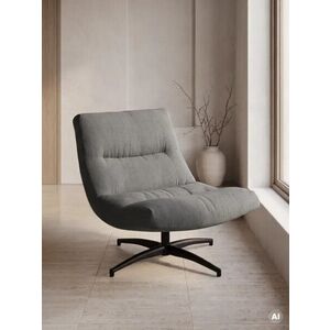 Imagine Fotoliu rotativ Volero, Homla, 93.5x77x88.5 cm, metal/poliester, gri inchis