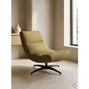 Imagine Fotoliu rotativ Volero, Homla, 93.5x77x88.5 cm, metal/poliester, mustar