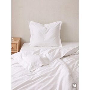 Imagine Lenjerie de pat King Size, Milo, Homla, 200x220 cm, 3 piese, bumbac satinat, alb