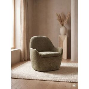 Imagine Fotoliu Sofiero, Homla, 74.5x72.5x75.5 cm, metal/poliester, verde olive