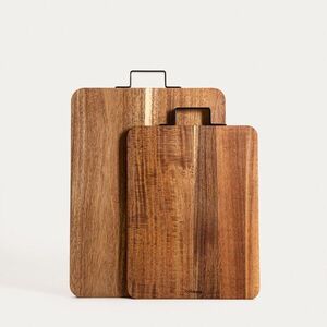 Imagine Set 2 tocatoare Mooka, Homla, 33x25.5x4 cm / 40.5x30.5x4 cm, lemn/metal, maro/negru