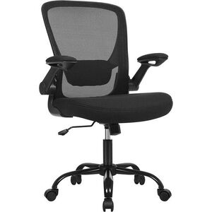Imagine Scaun de birou, Songmics, ergonomic, suport lombar si functie de balansare, 60x64x103-110 cm, 120 kg, negru cerneala