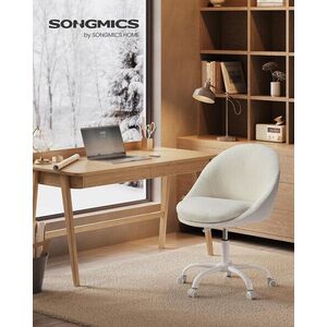 Imagine Scaun de birou, Songmics, 56x60x83.3-93.3 cm, 110 kg, sherpa, gri dove