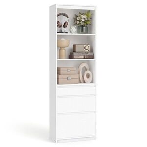 Imagine Biblioteca cu 3 sertare Kailyn, Vasagle, 57.1x30x180 cm, PAL, alb snow