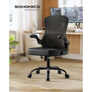 Imagine Scaun de birou, Songmics, functie de inclinare, cotiere rabatabile, 56x60x83.3-93.3 cm, 110 kg, gri dove