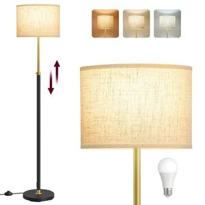 Imagine Lampadar Modern Style, Vasagle, inaltime ajustabila, 1 x E27, 30x140-170 cm, otel/plastic, negru mat