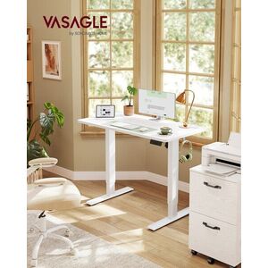 Imagine Birou electric cu inaltime reglabila, Vasagle, 100x60x72-120 cm, functie de memorare a 4 inaltimi, alb cloud