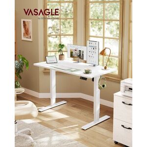 Imagine Birou electric cu inaltime reglabila, Vasagle, 120x60x72-120 cm, functie de memorare a 4 inaltimi, alb cloud