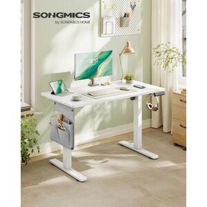 Imagine Birou electric cu inaltime reglabila, Songmics, 100x60x72-120 cm, functie de memorare a 4 inaltimi, port USB-C, alb cloud