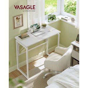 Imagine Birou pliabil, Vasagle, 80x40x74 cm, PAL/otel, alb mat