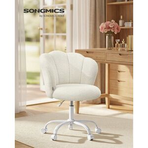 Imagine Scaun de birou Petal, Songmics, 64x64x79-89 cm, teddy fleece, crem