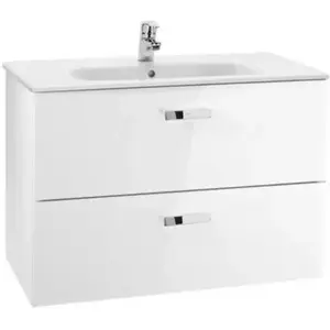 Imagine Set mobilier baie si lavoar Roca Victoria Basic 100x46xH57 cm, alb