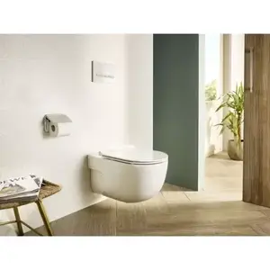 Imagine Set promo Vas WC suspendat cu capac soft close Roca Meridian Rimless 36x56 cm evacuare orizontala