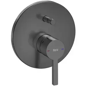 Imagine Baterie cada dus Roca Naia monocomanda, incastrata, brushed black titanium