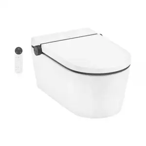 Imagine Set vas WC suspendat Hansgrohe LavaPura Element S, AquaHelix Flush, cu funcție de bideu cu telecomanda, alb