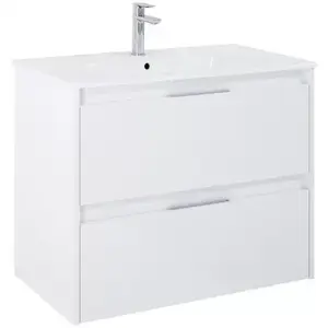 Imagine Set mobilier baie si Lavoar Roca Alpine 80x46xH57 cm, alb lucios