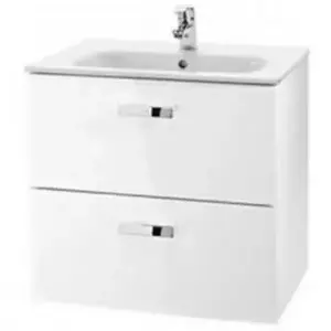 Imagine Set PROMO mobilier de baie cu lavoar Roca Victoria Basic 70x46xH57 cm alb lucios