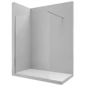 Imagine Perete sticla dus Walk In Roca District 90xH200 cm, profil crom