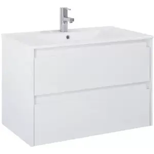 Imagine Set Mobilier baie si Lavoar Roca Claudia 81x47xH66 cm, alb mat