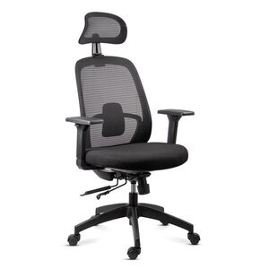 Imagine Scaun de birou ergonomic din mesh cu tetieră și brațe 3D OFF 404 negru