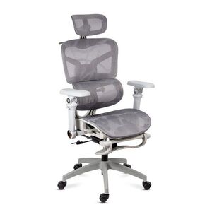Imagine Scaun de birou ergonomic din mesh cu brațe 7D, șezut culisant și suport pentru picioare SYYT 9524 gri