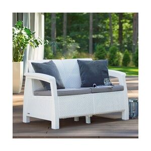 Imagine Canapea de gradina CORFU II LOVE SEAT Alb/ Gri-rece