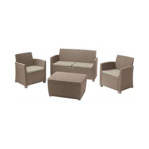 Imagine Set mobilier de gradina Corona Cusbox Capuccino/ Gri-nisipiu