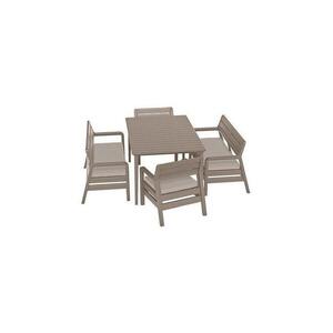 Imagine SET MOBILIER DE GRADINA DELANO CU MASA LIMA 160 - CAPPUCCINO/NISIP