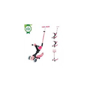 Imagine Trotineta globber go up deluxe ecologic 3 in 1, ghidon si scaun ajustabile pe inaltime, roti cu lumini, culoare roz pal