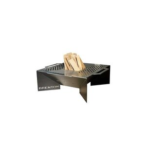 Imagine Semineu pe lemne cu grill patrat din otel carbon 60 x 60 cm BRENTON BRNT03