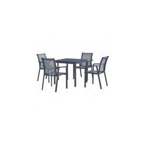 Imagine Set mobilier dining terasa si gradina, MARTA, masa 80x80 cm si 4 scaune, gri inchis, polipropilena