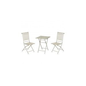 Imagine Set mobilier terasa si gradina, mozaic, masa 58x58 cm + 2 scaune pliabile, crem cu multicolor, structura otel