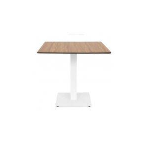 Imagine Masa dining pentru gradina, patrata, ELIO, 80x80 cm, alb cu natur, blat HPL, structura aluminiu si otel