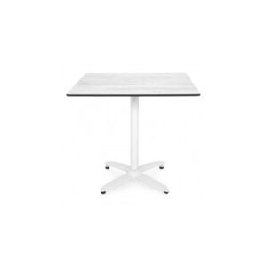 Imagine Masa dining pentru gradina, pliabila, CLEO, 80x80 cm, alb cu mix gri, blat HPL, structura aluminiu
