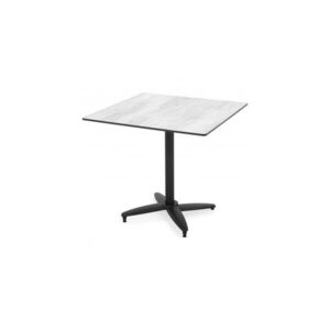Imagine Masa dining pentru gradina, pliabila, CLEO, 80x80 cm, negru cu mix gri, blat HPL, structura aluminiu