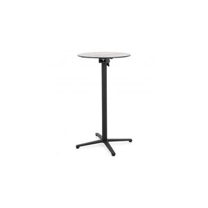 Imagine Masa bar pentru gradina, rotunda, CLEO, diametru 60 cm, negru cu mix gri, blat HPL, aluminiu