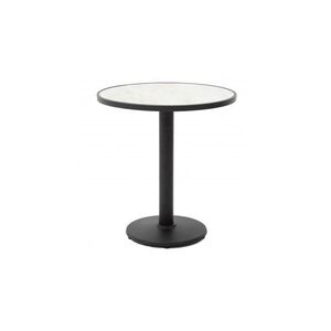 Imagine Masa cafea pentru gradina, rotunda, SIGNUM, diametru 72 cm, negru cu alb, blat HPL, structura otel