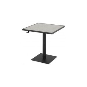 Imagine Masa bar pentru gradina, reglabila pe inaltime, DIMAR, 70x70 cm, negru cu gri, din aluminiu, otel si HPL