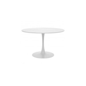 Imagine Masa dining pentru gradina rotunda PLEZURO diametru 120 cm alb din otel