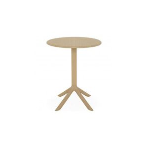 Imagine Masa cafea pentru gradina rotunda CIRCLE diametru 60 cm bej din polipropilena